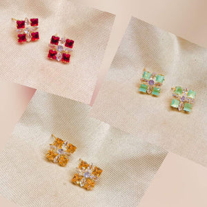 Square zircon studs