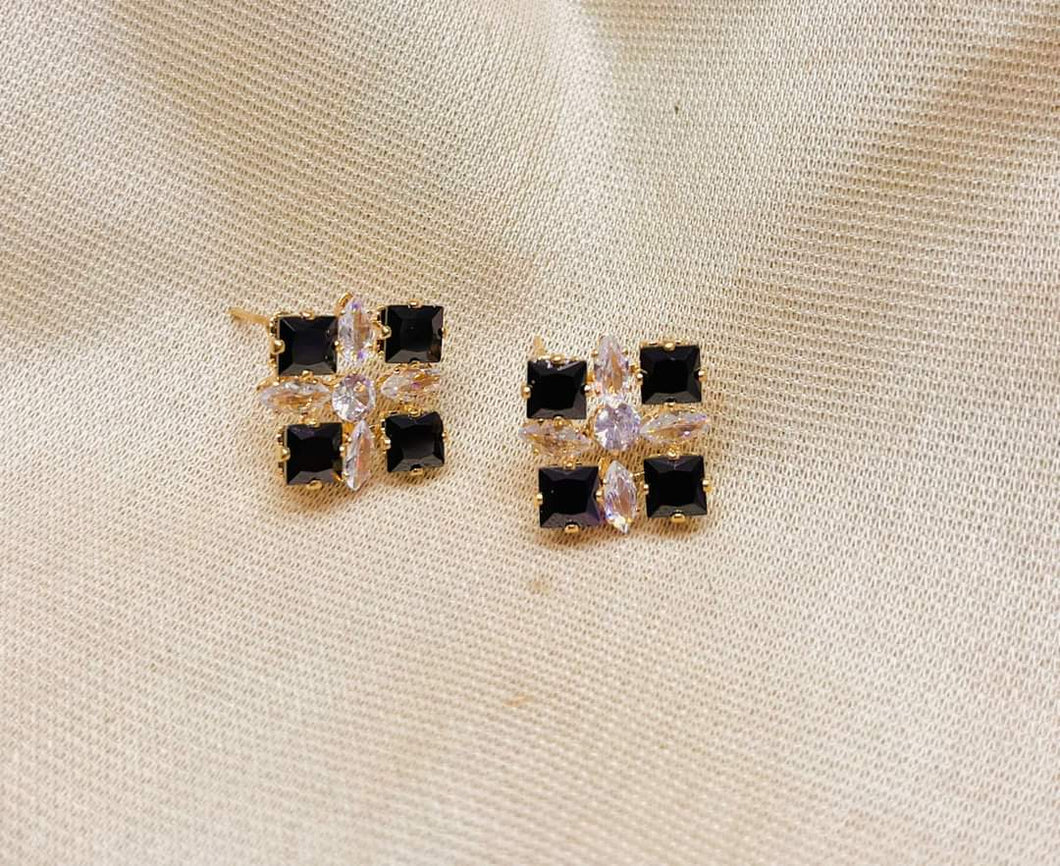 Square zircon studs