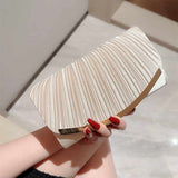 Luxury women party clutch bags dinner dress champagne handbag evening wedding wrinkle purses