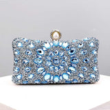 diamond multicolour shiny rhinestone handbag clutch bag ladies party wedding blue evening bags