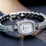 Cubic Zirconia Jewelry Tonneau Luxury Ladies Top Quality Quartz Watch