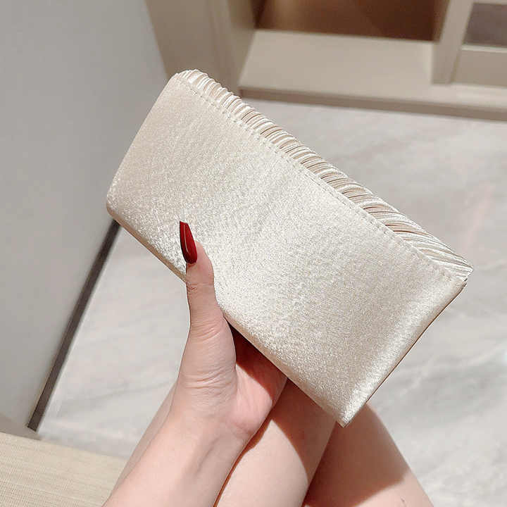 Luxury women party clutch bags dinner dress champagne handbag evening wedding wrinkle purses