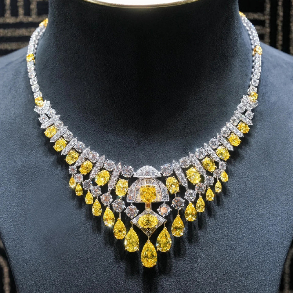 Luxurious Zircon Bridal Necklace