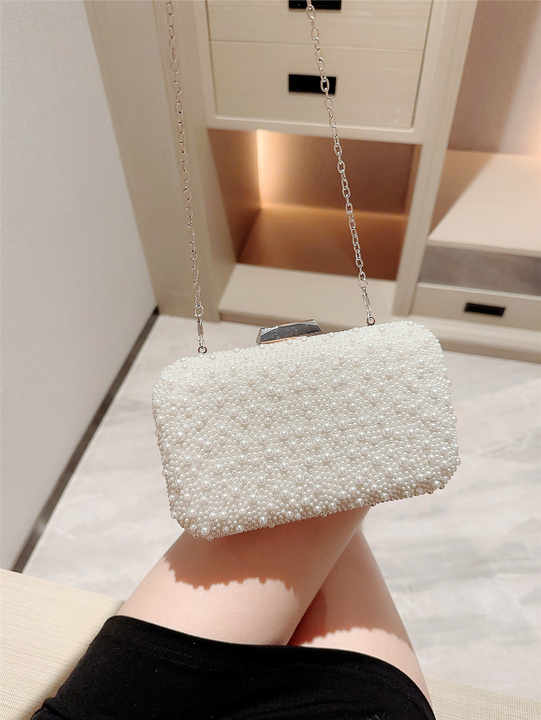 Popular Bridal Pearl Bags For Women Bridal Clutches Pearl Beading