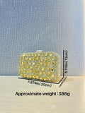 womens Square Sparkly Rhinestone Glitter Clutch Purse