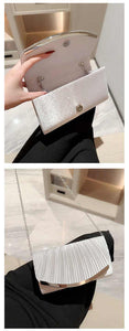 Luxury women party clutch bags dinner dress champagne handbag evening wedding wrinkle purses