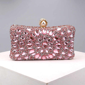 diamond multicolour shiny rhinestone handbag clutch bag ladies party wedding blue evening bags